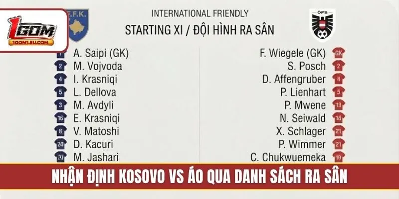 Nhận định Kosovo vs Áo qua danh sách ra sân